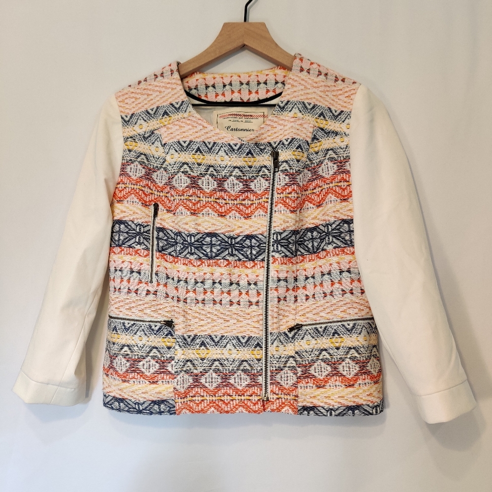 Anthropologie CARTONNIER Moto Jacket Teodora Zipp - Picture 3 of 10